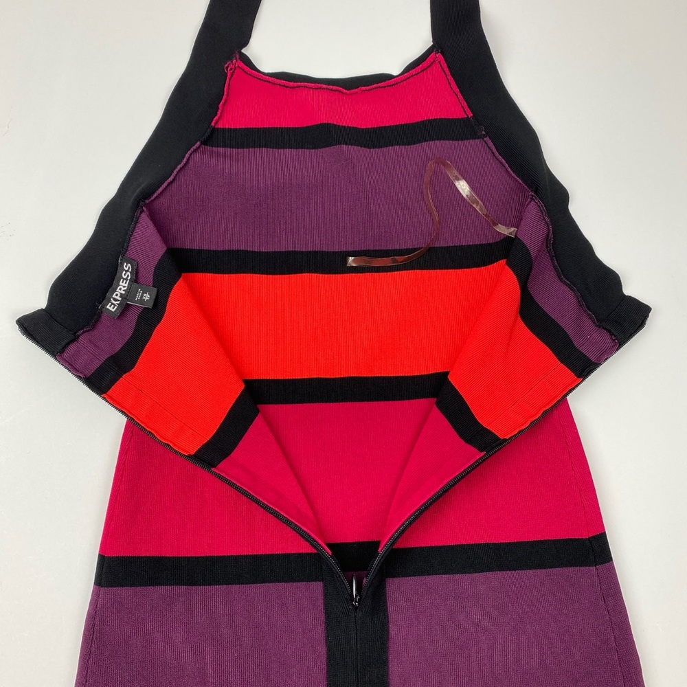 Express Color Block Striped Bodycon Multicolor Dr… - image 7